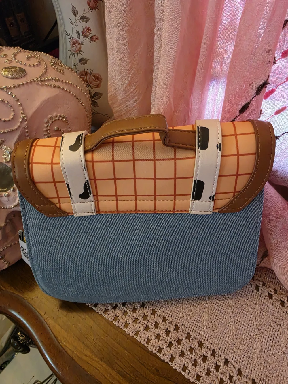 Disney Woody Kids Satchel in Orange, Blue, Brown and White